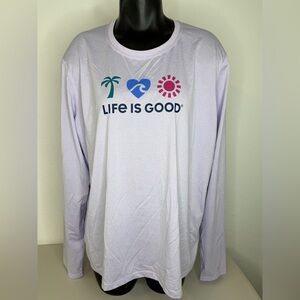 Life is Good women’s XL Crusher long sleeve Lavender lightweight Shirt